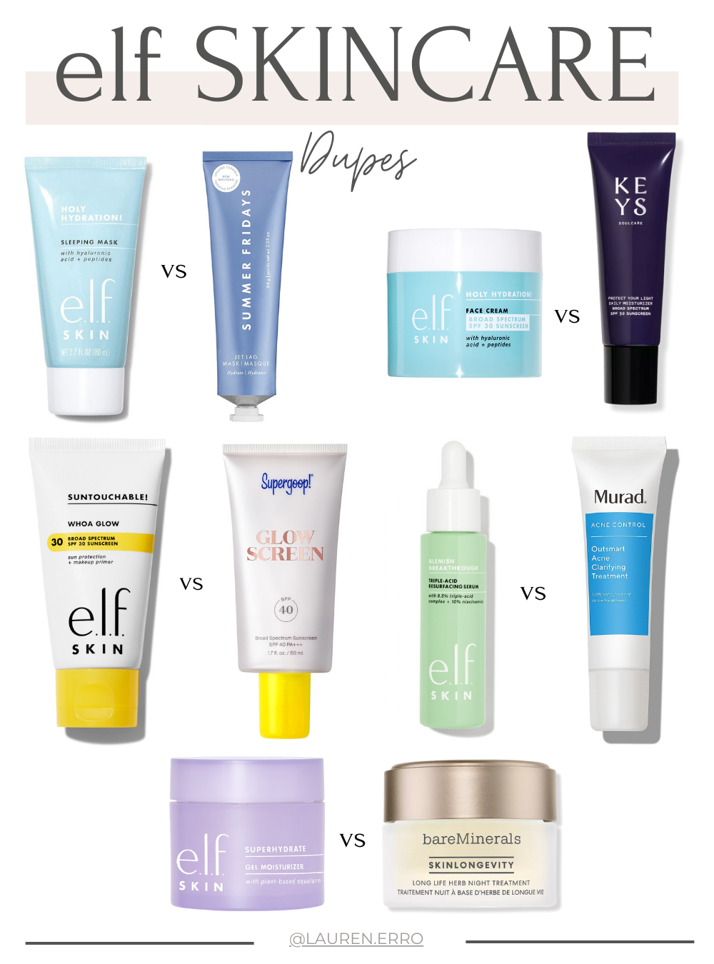 The Best elf Skincare Dupes Lauren Erro