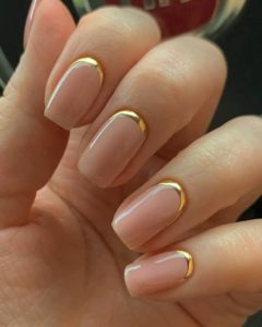 gold reverse french tip
