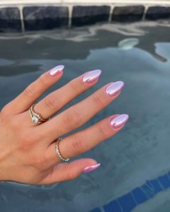 bright pink glazed donut nails