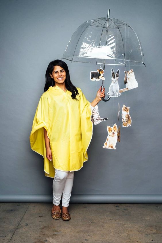 DIY raining cats and dogs Halloween costume idea