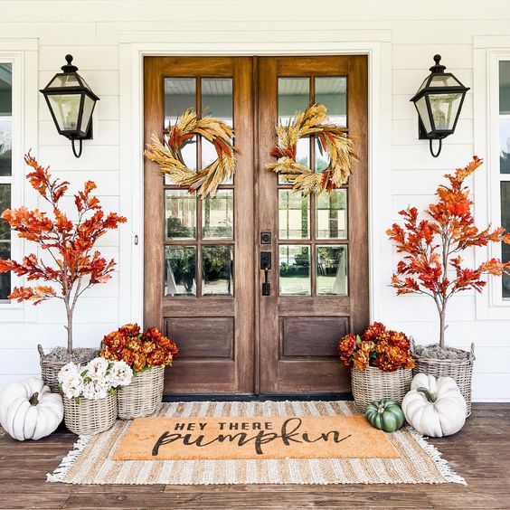 fall front porch decor