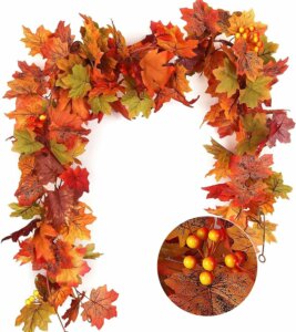 Artificial Autumn Maple Leaves Garland 