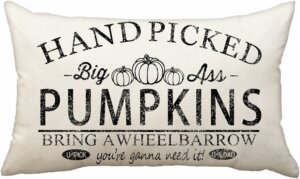 Hand Picked Pumpkin Lumbar Throw Pillow