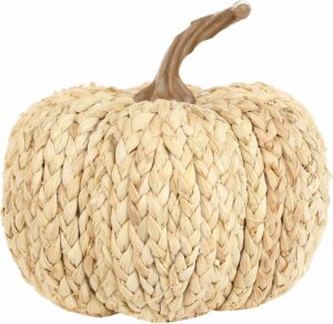 rattan pumpkins for decor