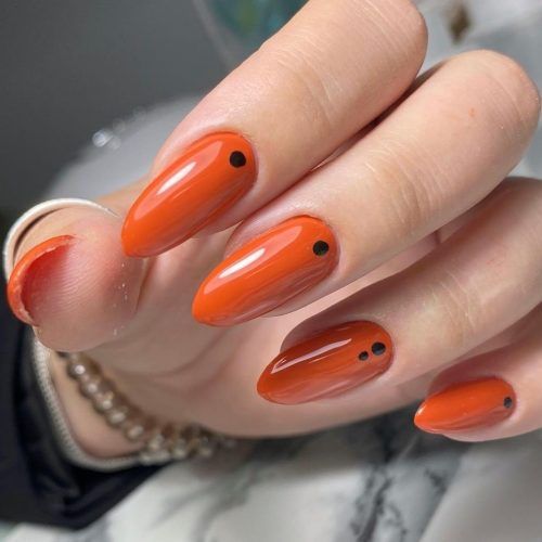 Orange And Black Halloween Nails