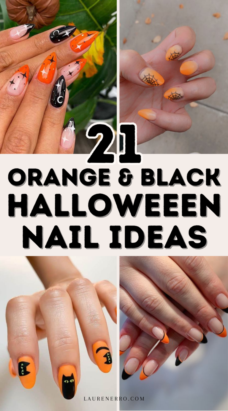 21 Spooky Orange And Black Halloween Nails