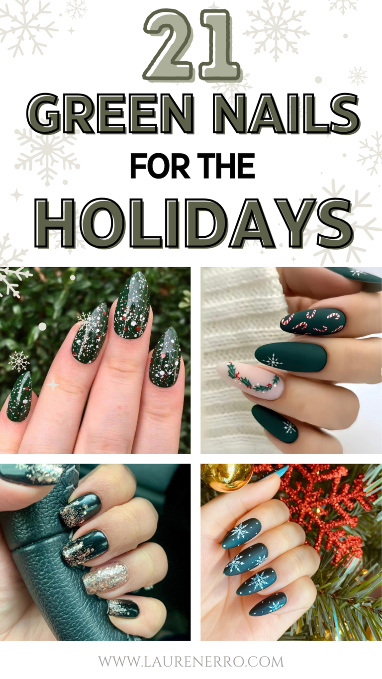 21 Green Holiday Nails to Try this Season