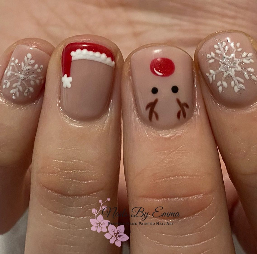 Santa Hat Nail Designs