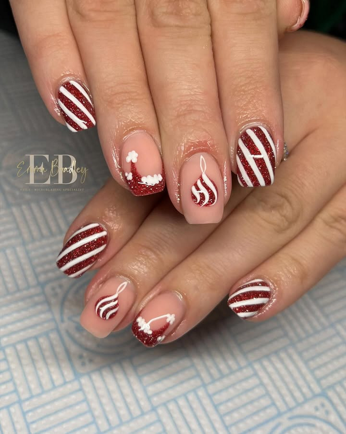 Santa Hat Nail Designs