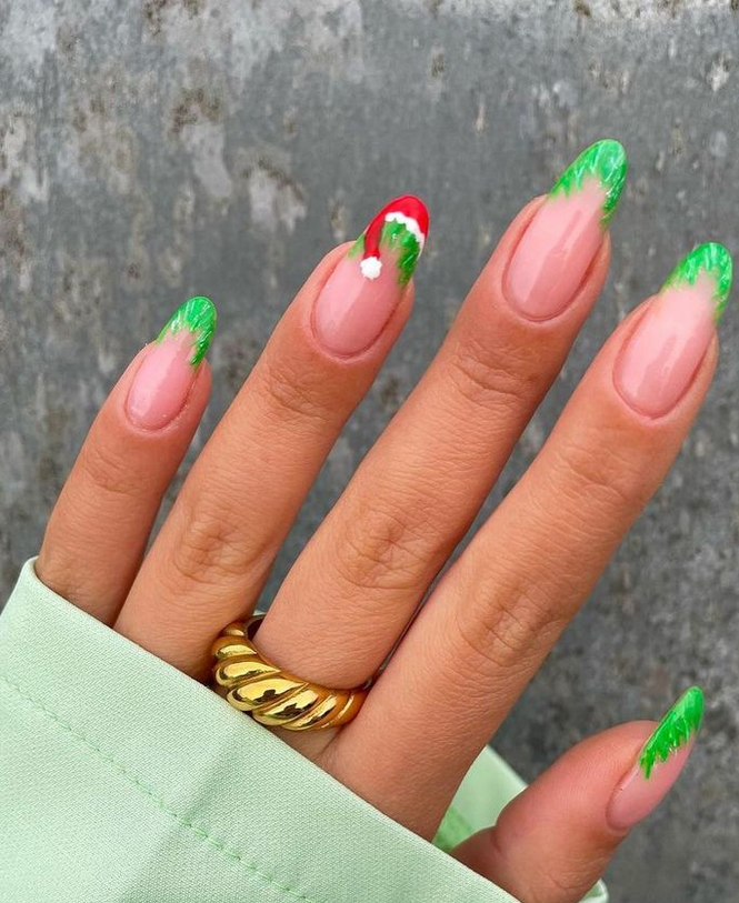 Santa Hat Nail Designs