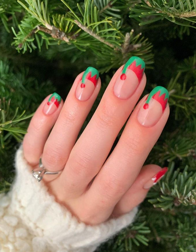 Santa Hat Nail Designs