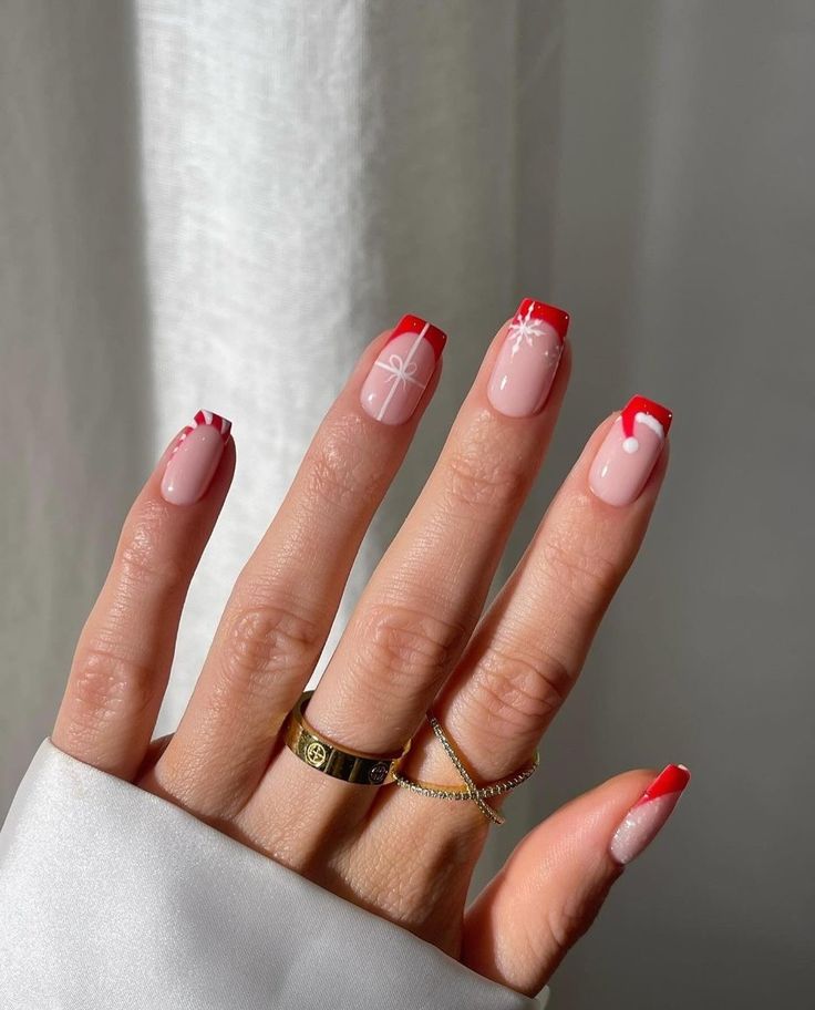 Santa Hat Nail Designs