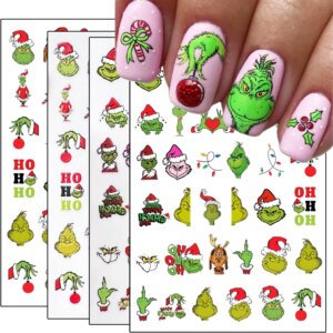 grinch nail stickers