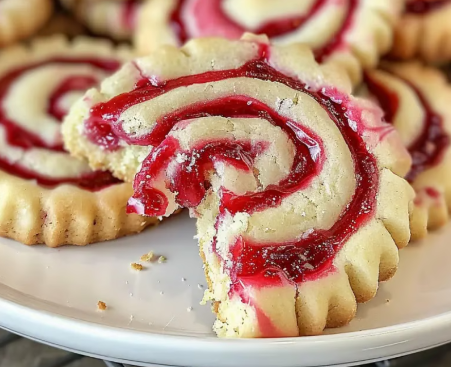 Raspberry Swirl Shortbread Cookies 