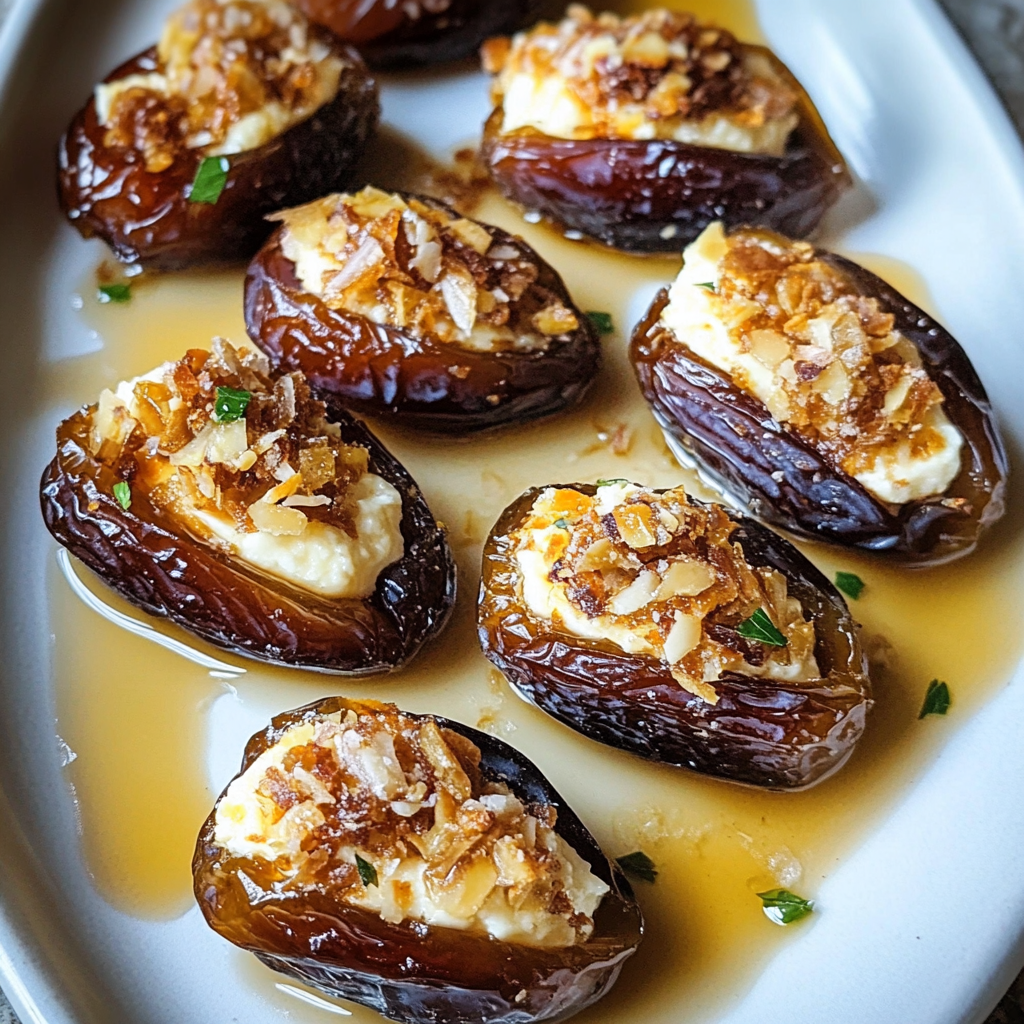 Mascarpone-Stuffed Dates with Maple Drizzle