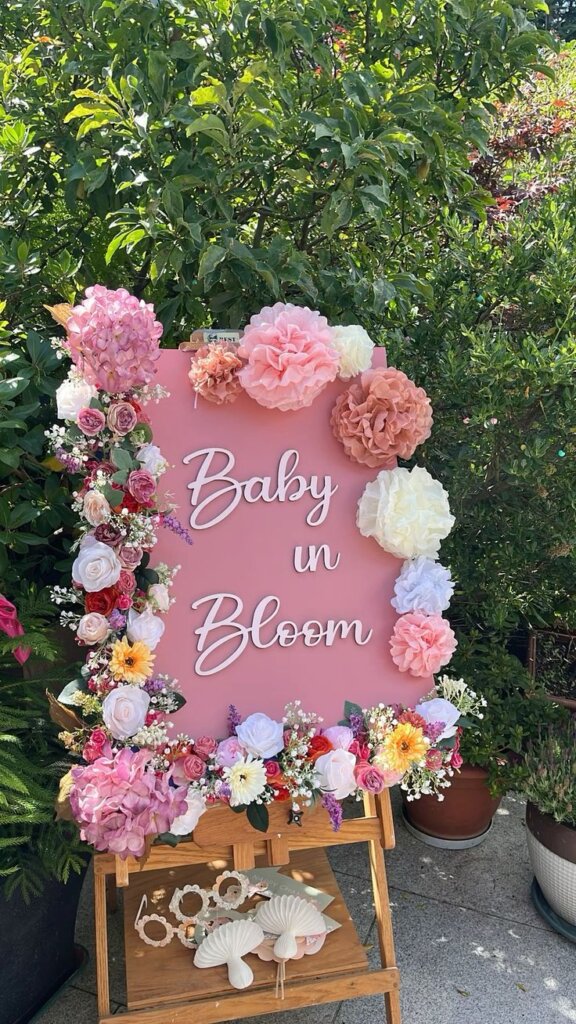 Baby in bloom shower theme